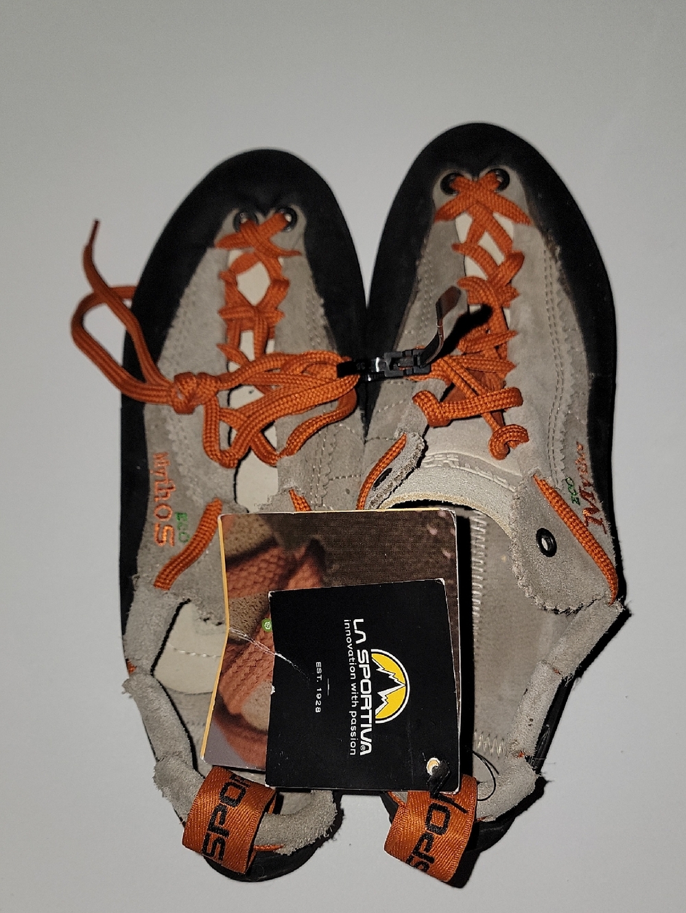 La Sportiva Women's Climbing Shoes in Beige and Orange